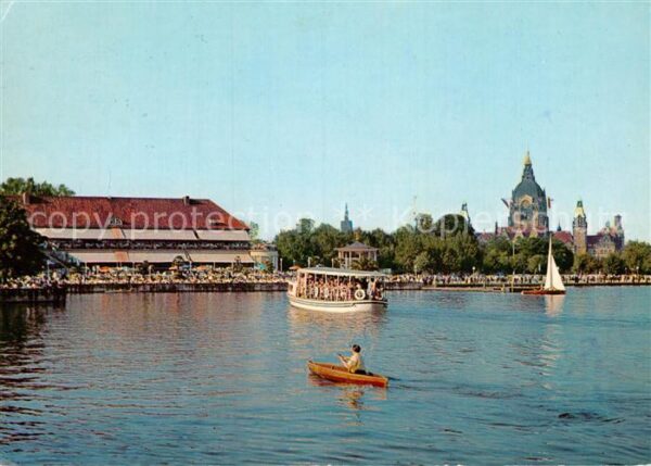 Hannover Ansicht vom Maschsee aus Ausflugsdampfe
