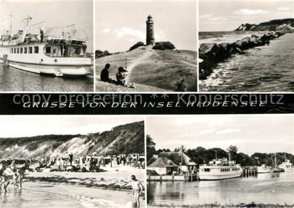Insel Hiddensee Fähre Leuchtturm Strand Küste Bootsanle