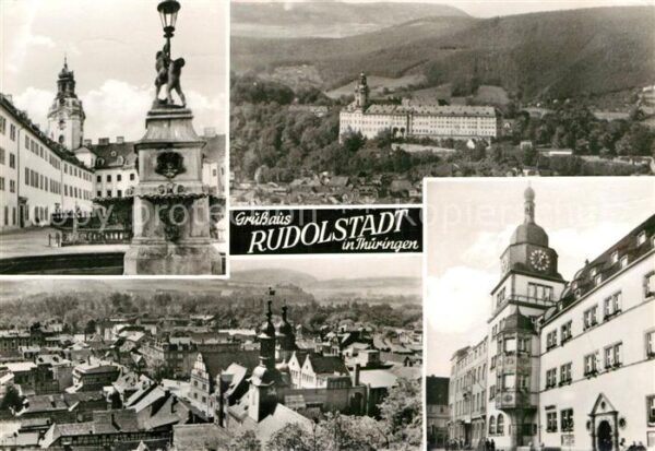 Rudolstadt Brunnen Schloss Stadtpanorama