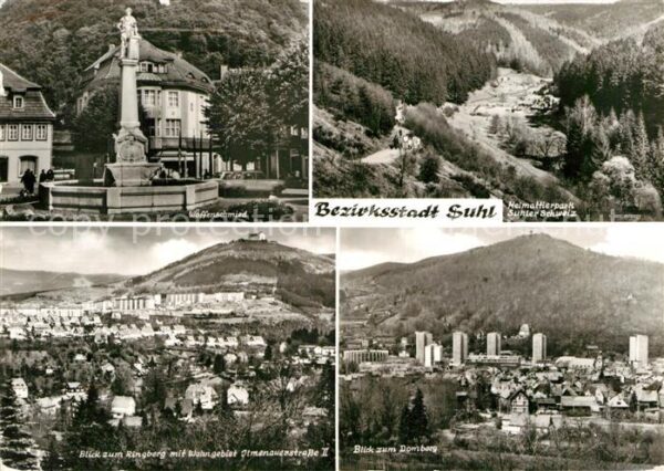 Suhl Thueringer Wald Waffenschmied Brunnen Panorama Suhler S