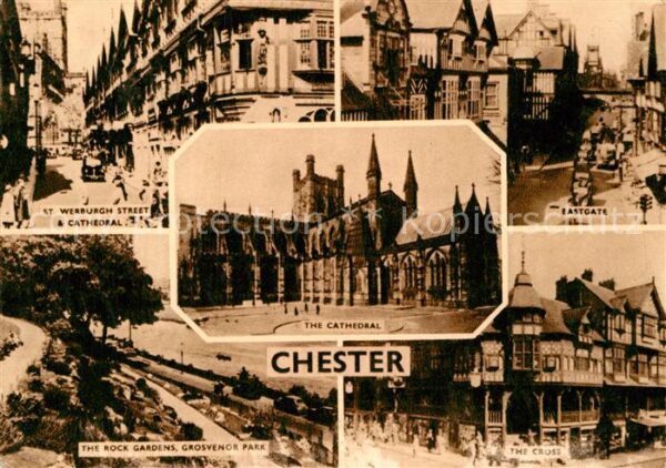 Chester Cheshire Wt Werburgh Street Rock Gardens Grosven