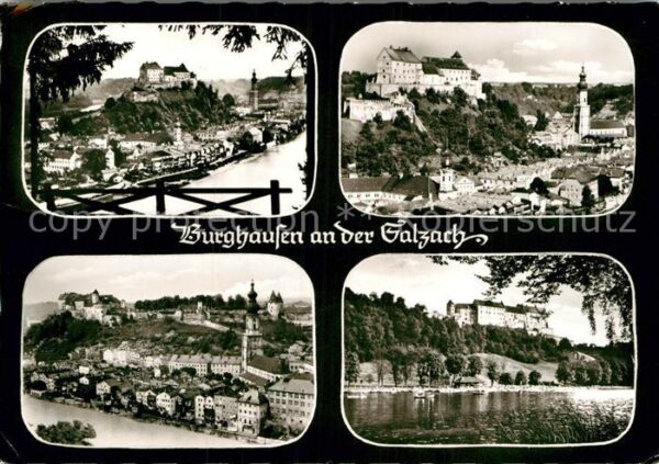 Burghausen Salzach Panorama Burg Partie am Fluss