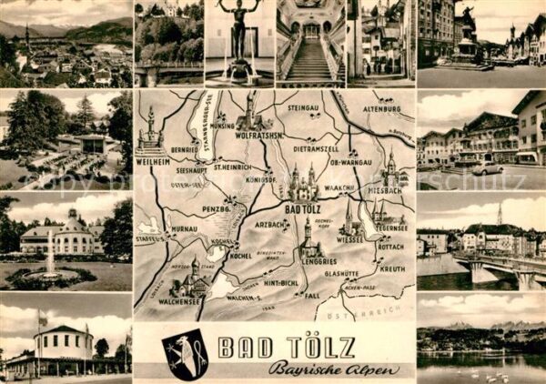 Bad Toelz und Umgebung Landkarte Sehenswürdigkeit