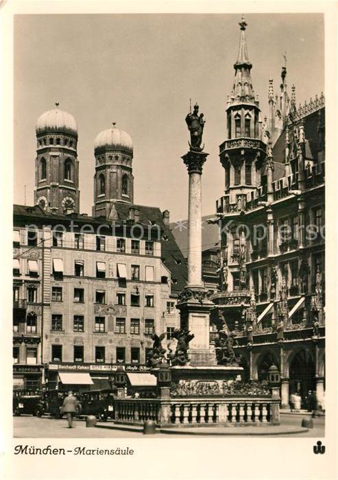 Muenchen Mariensäule Rathaus Frauenkirche