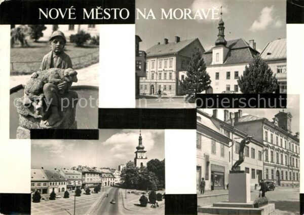 Nove Mesto na Morave Skulptur Statue Denkmal Ortsmotiv mit K