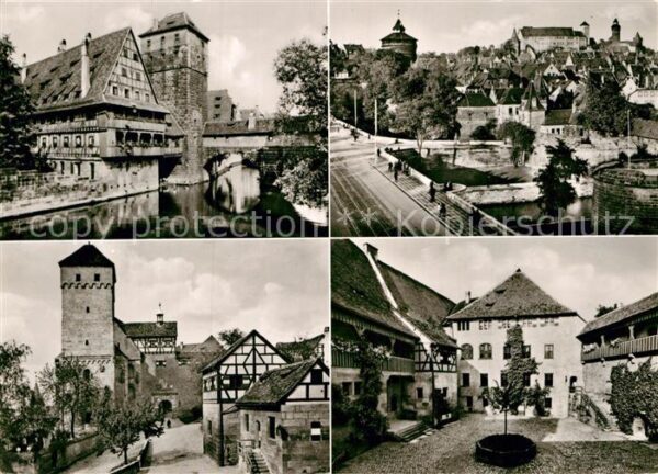 Nuernberg Blick vom Hallertor zur Burg