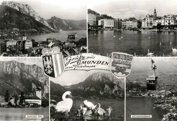Gmunden Salzkammergut Panorama Traunsee Alpen Schloss Ort Sch