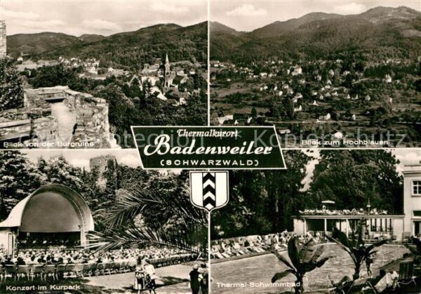 Badenweiler Panorama Blick von der Burgruine Hochbl