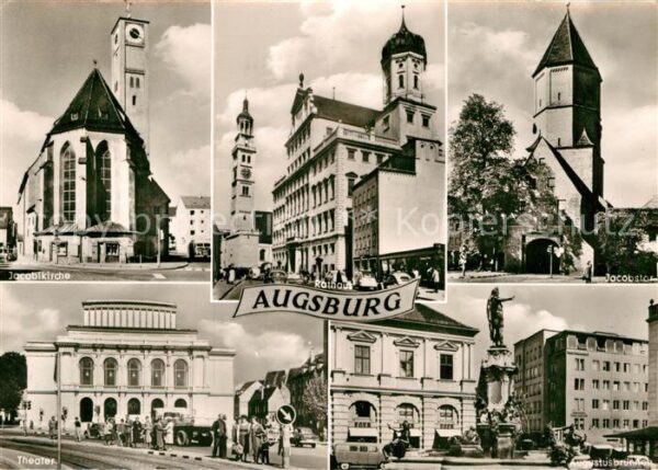 Augsburg Jacobikirche Rathaus Jacobstor Theater