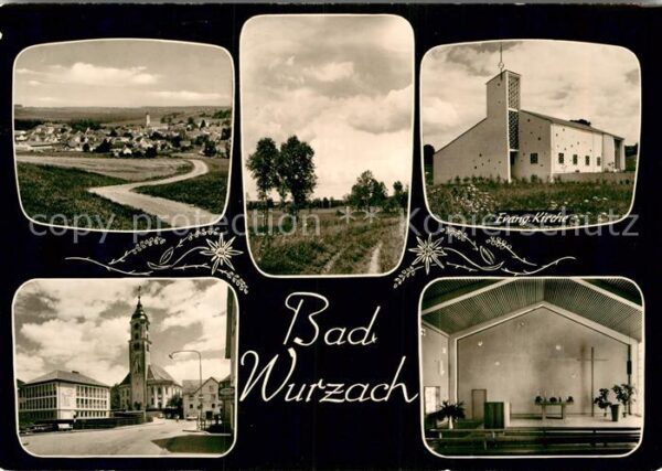 Bad Wurzach Landschaftspanorama Ortsmotiv mit Kirch