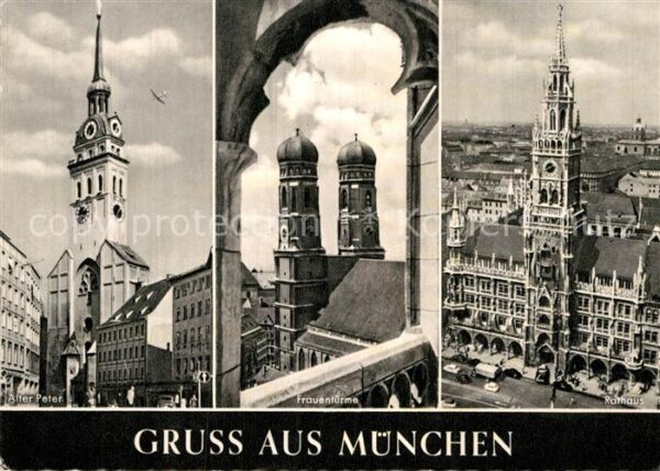Muenchen Alter Peter Frauentürme Rathaus
