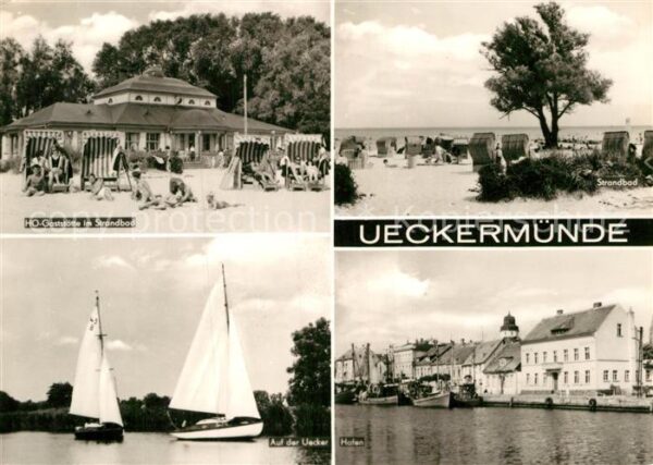 Ueckermuende Mecklenburg Vorpommern Gaststätte im Strandbad Uecker Segelboo