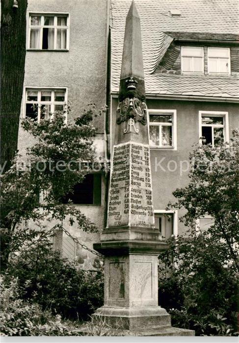 Wolkenstein Erzgebirge Postmeilensäule von 1730 Markt