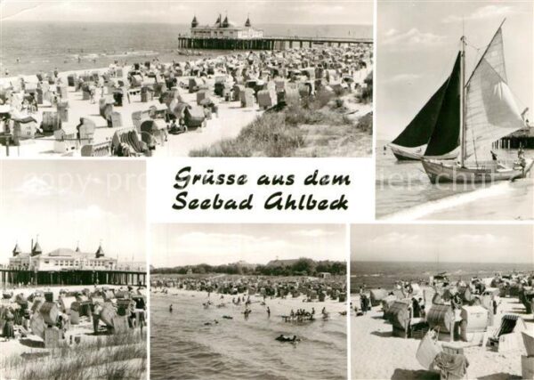 Ahlbeck Ostseebad Segelboot Strand Seebrücke