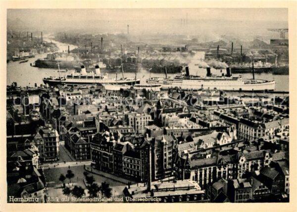 Hamburg Hafenviertel und Überseebrücke