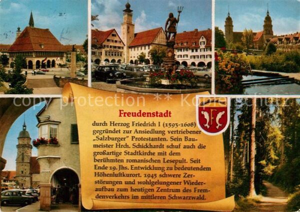 Freudenstadt Marktplatz Brunnen Stadtkirche Waldweg