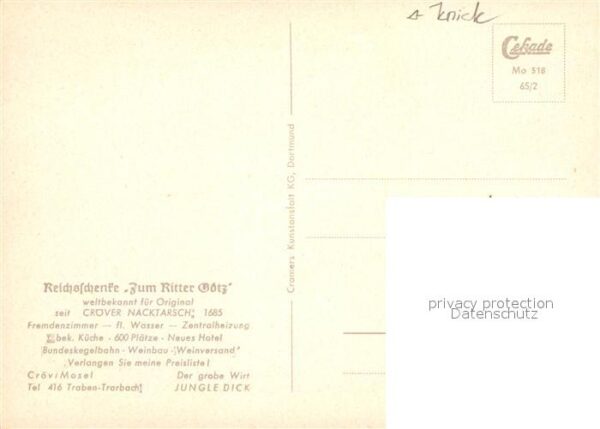 Bingen Rhein Reichsschenke Zum Ritter Götz mit Cröve – Bild 2