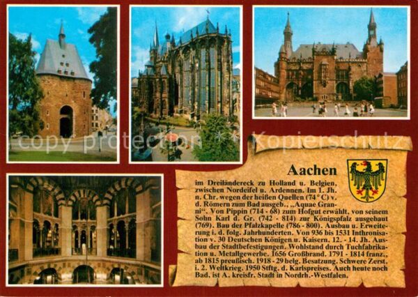 Bad Aachen Marschiertor Dom Katschhof mit Rathaus
