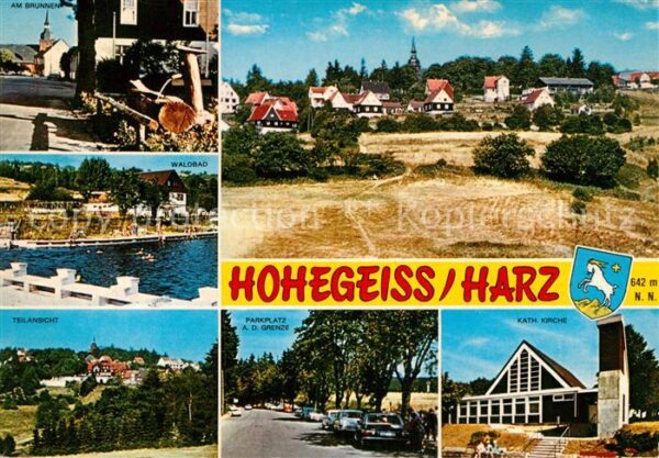 Hohegeiss Harz Brunnen Teilansicht Waldbad Parkplatz G