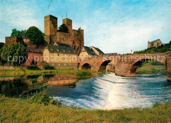 Runkel Lahn Burg Runkel mit Burg Schadeck