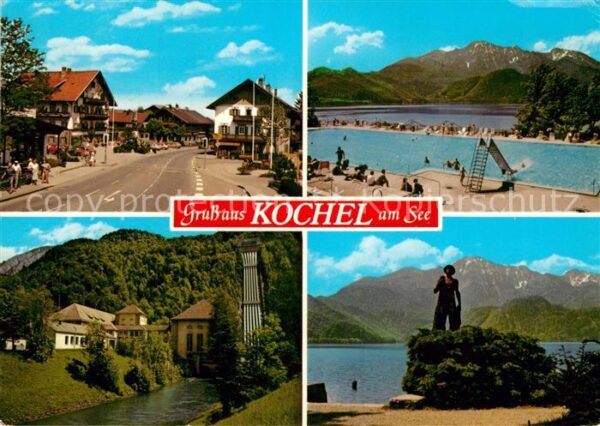 Kochel See Strassenpartie Schwimbad Kraftwerk