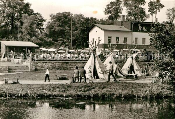 Bernburg Saale HO Eiscafe Bärenburg mit Indianerdorf