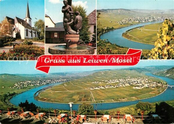 Leiwen Mosel Kirche Brunnen Moselschleife Fliegerauf