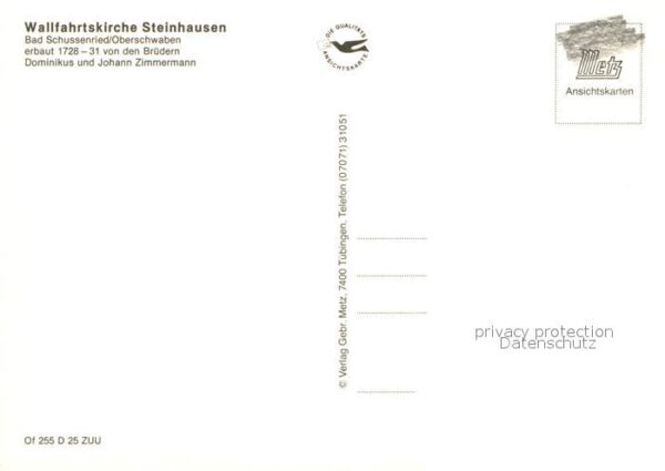 Bad Schussenried Wallfahrtskirche Steinhausen Inneres Or – Bild 2