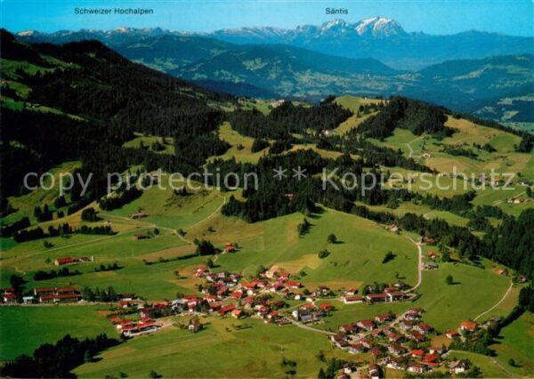 Oberstaufen Fliegeraufnahme mit Schweizer Hochalpen