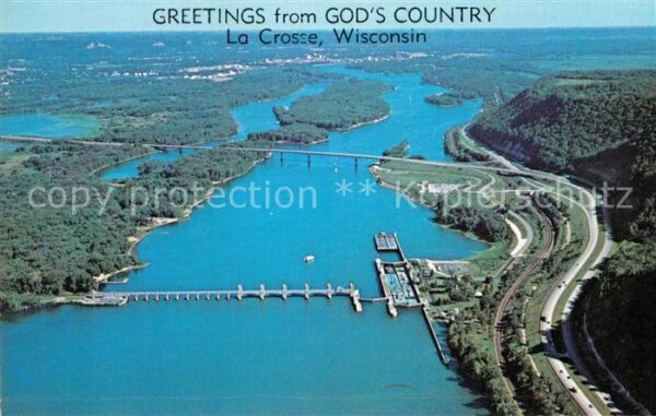 La Crosse Wisconsin Air View Lock and Dam Mississippi River