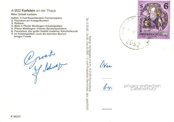 Karlstein Thaya Schloss Karlstein Rathaus Pfarrer Weidi – Bild 2