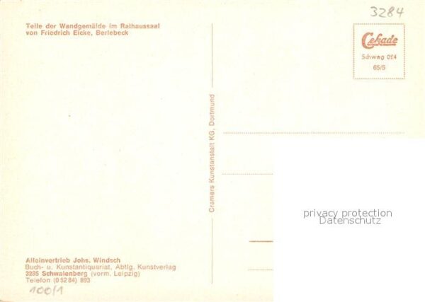 Schwalenberg Wandgemälde Rathaussaal Friedrich Eicke – Bild 2