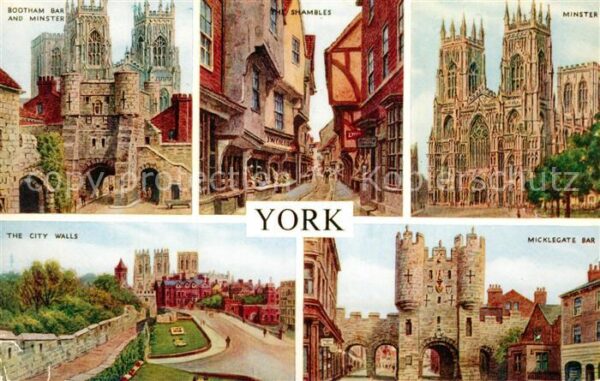 York UK Bootham Bar and Minster Shambles City W