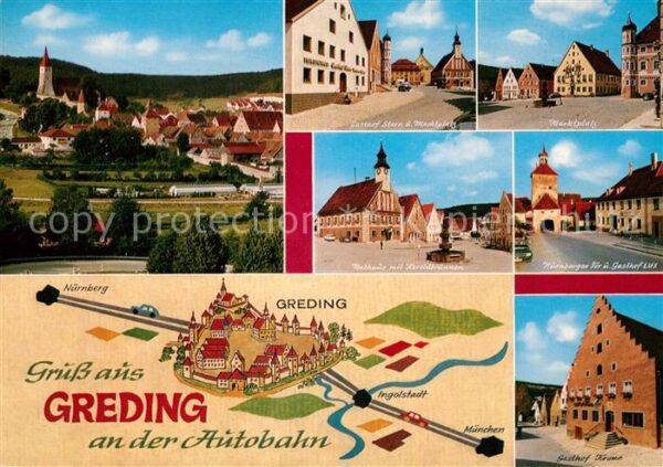 Greding Gasthof Krone Marktplatz Rathaus Marktb