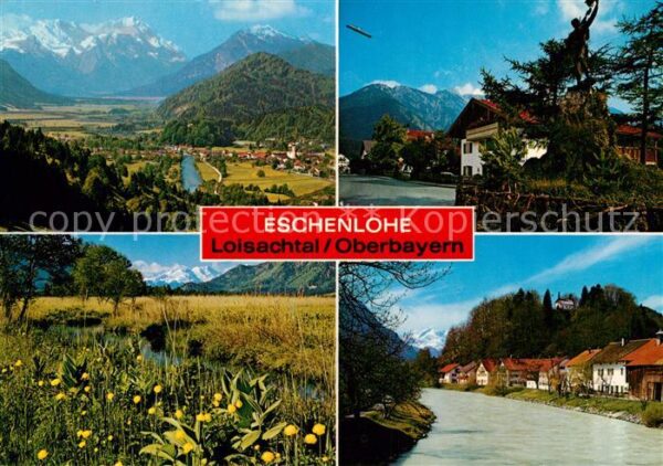 Eschenlohe mit Zugspitzgruppe Kriegerdenkmal Murna