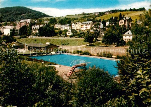 Saarburg Saar Teilansicht mit Schwimmbad