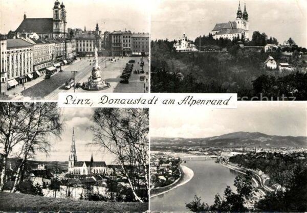 Linz Donau Stadtplatz Schloss Kirche Panorama