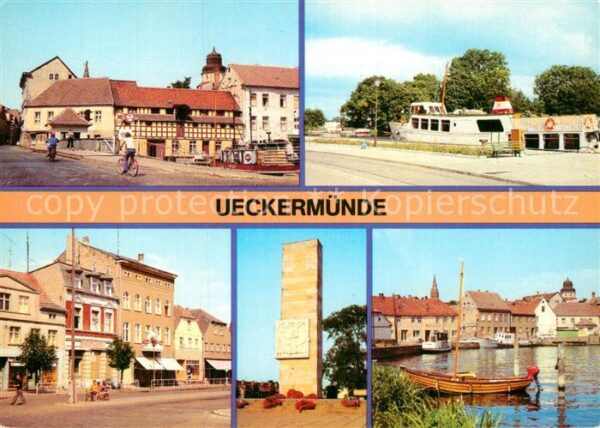 Ueckermuende Mecklenburg Vorpommern Hafen Karl Marx Platz Sowj Ehrenmal Haf