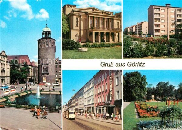 Goerlitz Sachsen Marienplatz Frauenturm Gerhart Hauptman