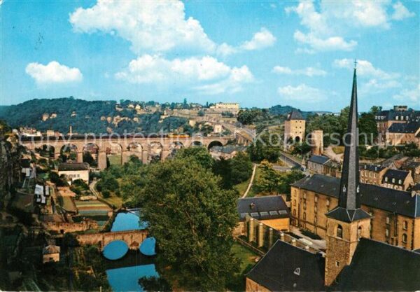 LUXEMBOURG  Luxemburg Eisenbahnviadukt mit Alzette