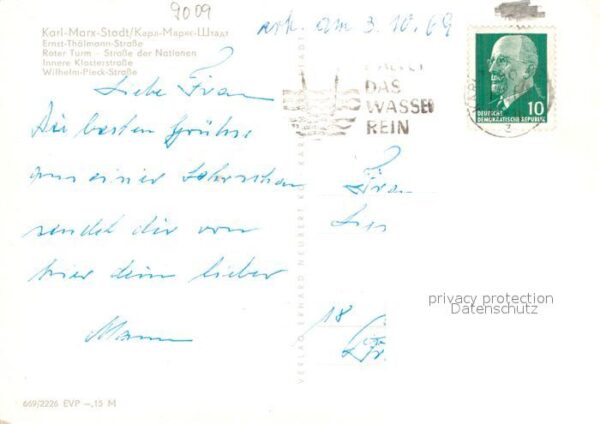 Karl-Marx-Stadt Ernst Thälmann Str Roter Turm Strasse d – Bild 2