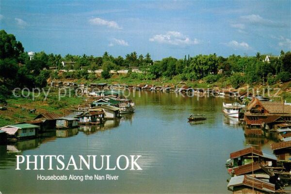 Phitsanulok Houseboats Along the Nan River