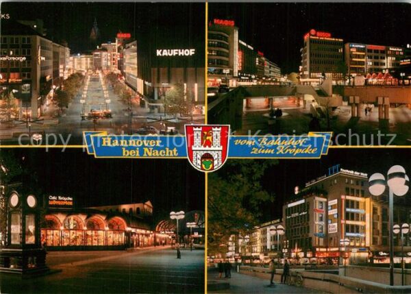 Hannover bei Nacht vom Bahnhof zum Kröpcke