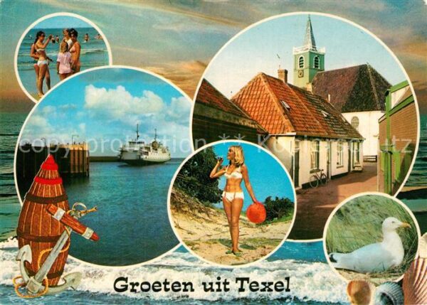 Texel Strand Fahrgastschiff Kirche Möwe