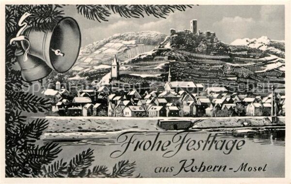 Kobern-Gondorf Blick über die Mosel Burg Glocken Weihn
