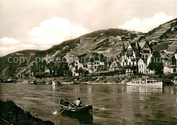 Assmannshausen Krone Historischer Gasthof Uferpartie a