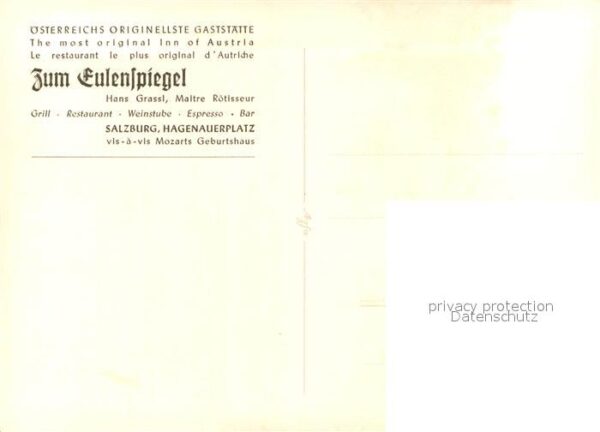 Salzburg Oesterreich Gaststätte Zum Eulenspiegel Restaurant – Bild 2