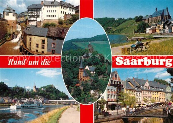 Saarburg Saar Burganlage Altstadt Fahrgastschiff Stad