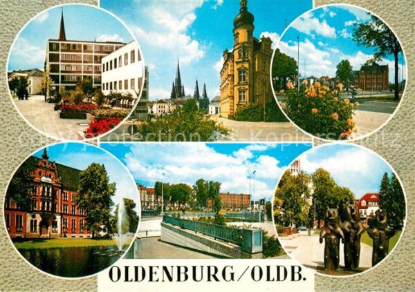 Oldenburg Niedersachsen Teilansichten Gebäude Bärenskulptur