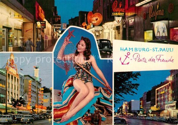 St Pauli Platz der Freude Reeperbahn bei Nacht